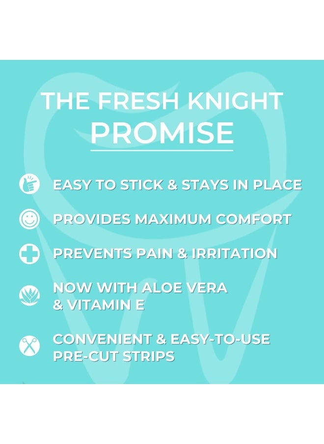 FRESH KNIGHT FRESH KNIGHT Braces Wax, 10 Pack. Dental Wax for Braces & Aligners - 50 Premium Orthodontic Wax Strips, Wax for Teeth, Vitamin E + Aloe. Includes storage case. Food Grade.  - Image 4