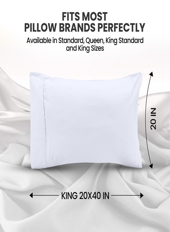 Utopia Bedding King Pillow Cases - 2 Pack - Envelope Closure - Soft Brushed Microfiber Fabric - Shrinkage and Fade Resistant Pillow Covers King Size 20 X 40 Inches (King, White) - Image 2