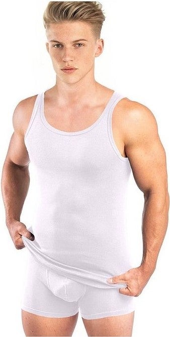 Anthony Jackson Box of 5 Premium Ribana Men's Undershirt Caesar Extra Long - Combed Fine Twill Cotton  - Image 3