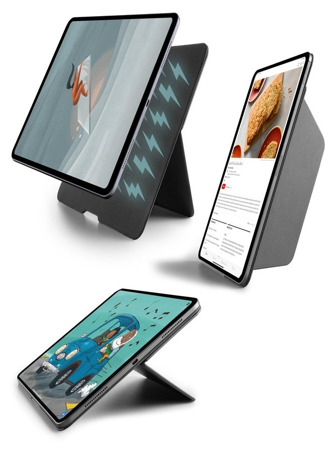 TineeOwl جراب TineeOwl لجهاز iPad Air مقاس 11 بوصة M2 (2024)، جراب iPad Air من الجيل الخامس/الرابع (2022/2020)، غطاء مغناطيسي قابل للتعديل مع مسند - زوايا عرض لا نهائية، مسند عمودي/أفقي، سلسلة Wing (أسود) - Image 1