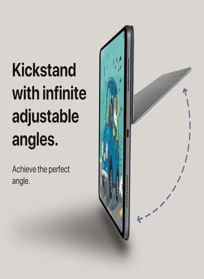 TineeOwl جراب TineeOwl لجهاز iPad Air مقاس 11 بوصة M2 (2024)، جراب iPad Air من الجيل الخامس/الرابع (2022/2020)، غطاء مغناطيسي قابل للتعديل مع مسند - زوايا عرض لا نهائية، مسند عمودي/أفقي، سلسلة Wing (أسود) - Image 2