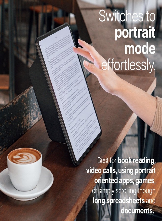 TineeOwl جراب TineeOwl لجهاز iPad Air مقاس 11 بوصة M2 (2024)، جراب iPad Air من الجيل الخامس/الرابع (2022/2020)، غطاء مغناطيسي قابل للتعديل مع مسند - زوايا عرض لا نهائية، مسند عمودي/أفقي، سلسلة Wing (أسود) - Image 4