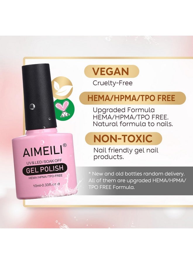 AIMEILI AIMEILI Gel Nail Polish Soak Off U V LED Gel Nail Lacquer, Black Wine Red Blue Glitter Color Gel Set Of 6pcs X 10ml - Kit Set 21  - Image 2