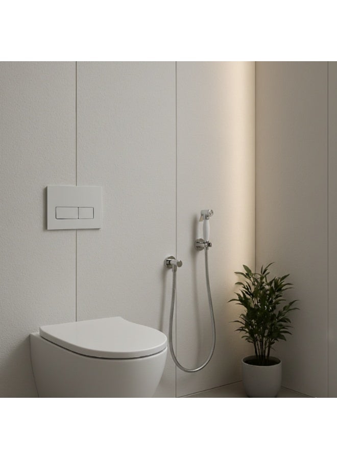 Bold Lure Brass Bidet Shattaf Handheld Sprayer for Toilet, Adjustable Water Flow with Hot and Cold Control, Leak-Proof Brass Core, Premium Chrome Finish, Flexible Stainless Steel Hose, Easy DIY Install, Water Saving Bathroom Accessory for UAE Homes - Image 2