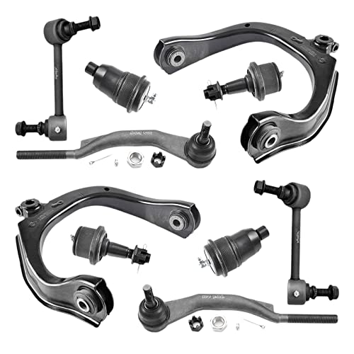 ASTARPRO 10pcs Front Suspension Kit Upper Control Arms + Upper and Lower Ball Joints + Sway Bar End Links + Outer Tie Rod Ends for Buick Rainier Chevy Trailblazer EXT GMC Envoy XL XUV Ascender Bravada - Image 1