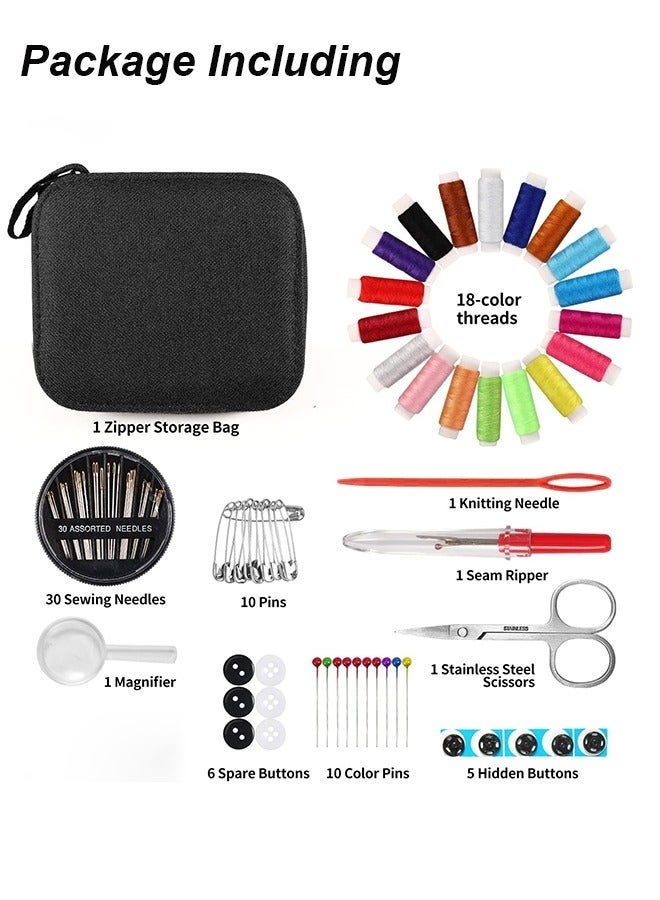 Bukela Sewing Kit for Adults, Small Travel Needle and Thread Kit with Sewing Supplies and Accessories for Kids, Starters, Travelers, Emergency, Contains Thread, Needles, Scissors, Measuring Tape - Image 2