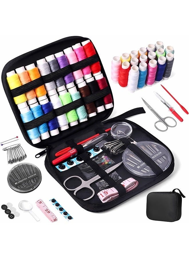 Bukela Sewing Kit for Adults, Small Travel Needle and Thread Kit with Sewing Supplies and Accessories for Kids, Starters, Travelers, Emergency, Contains Thread, Needles, Scissors, Measuring Tape - Image 1