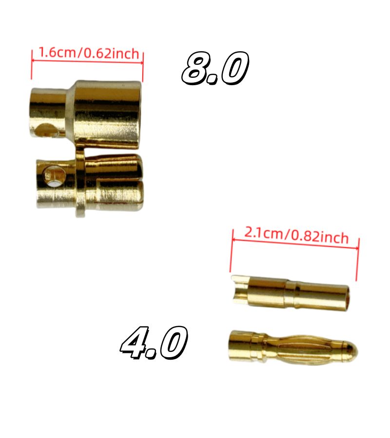 Five Pairs Gold Plated Male Female Banana Plug Connectors Size 8.0 For Remote Controlled Lithium Battery Motors Aircraft Cars Boats - Image 1