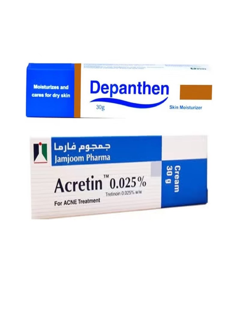 Depanthen Skin Moisturizing Cream 30gm with Acretin Cream 30gm - Image 1