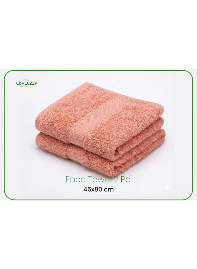 Ebreezz Premium Face Towel Set – 2 Pieces – Soft & Absorbent Cotton (45 × 80 cm) - Image 1