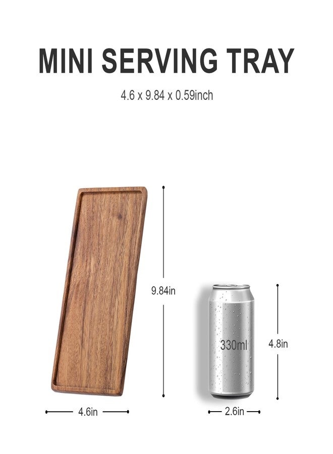 Vandroop Mini Wooden Serving Platter, Small Wood Serving Tray for Tea/Coffee (Acacia Wood, S) - Image 2