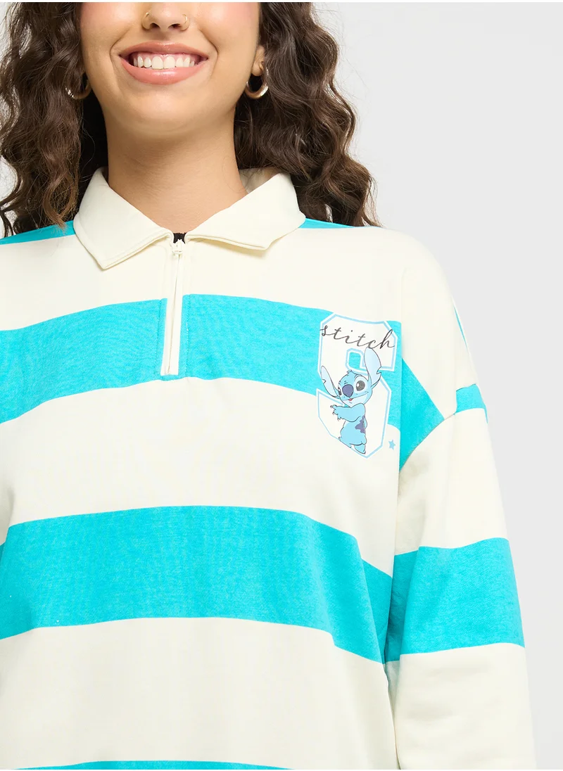 Disney Mickey Polo Neck Oversize Sweatshirt