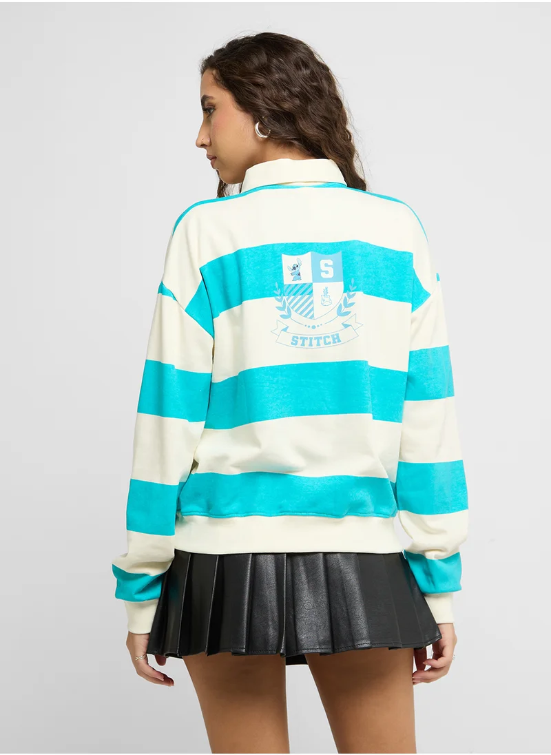 ديزني Mickey Polo Neck Oversize Sweatshirt