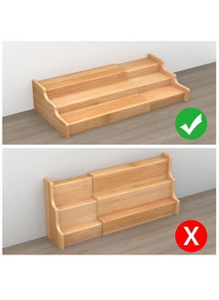 Arabest Bamboo Expandable Spice Rack Organizer 3 Tier Kitchen Organizer for Pantry Cabinet or Countertop Use,Cabinet Space Saver Countertop Display Shelf Kitchen Step Shelf(Bamboo 1)  - Image 5