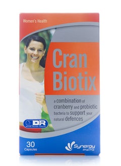 SYNERGY Cran Biotix Combination of Cranberry and Probiotic Bacteria to Support Natural Defences 30 Capsule 