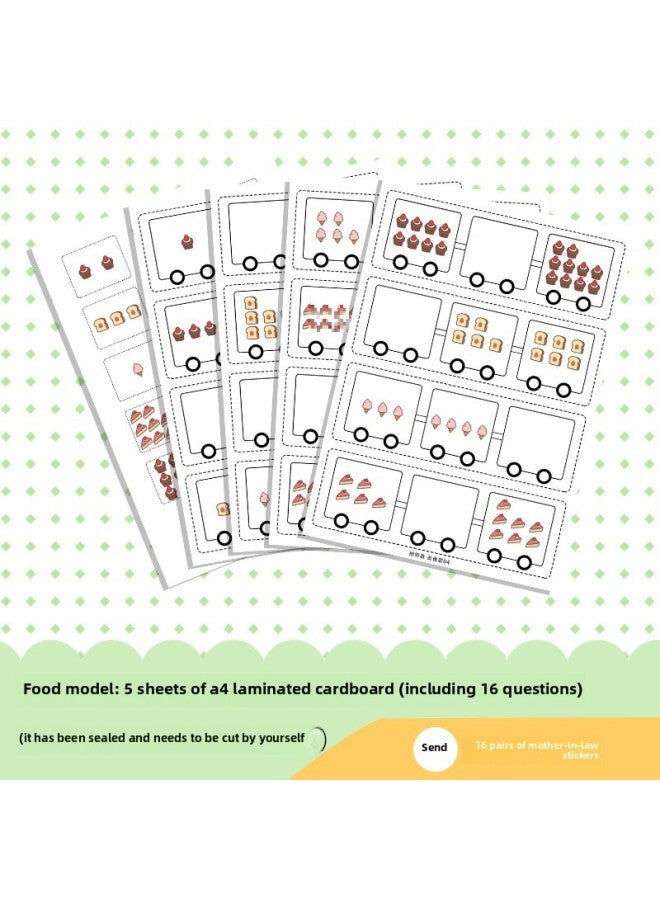 Kindergarten Class Number School District Adjacent District Corner Activity Games Homemade Children's Ring Creation Play Teaching Aids-Color:Number Of Neighbors-food Style  - Image 1