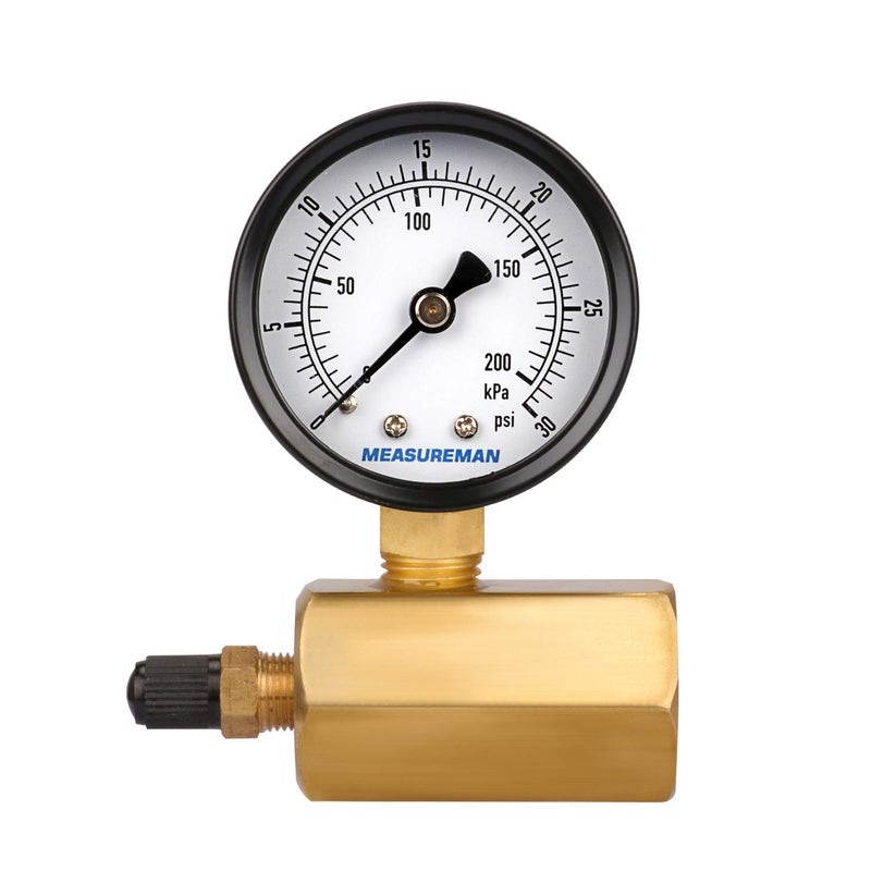 MEASUREMAN MEASUREMAN Brass Gas Pressure Test Gauge - Image 1