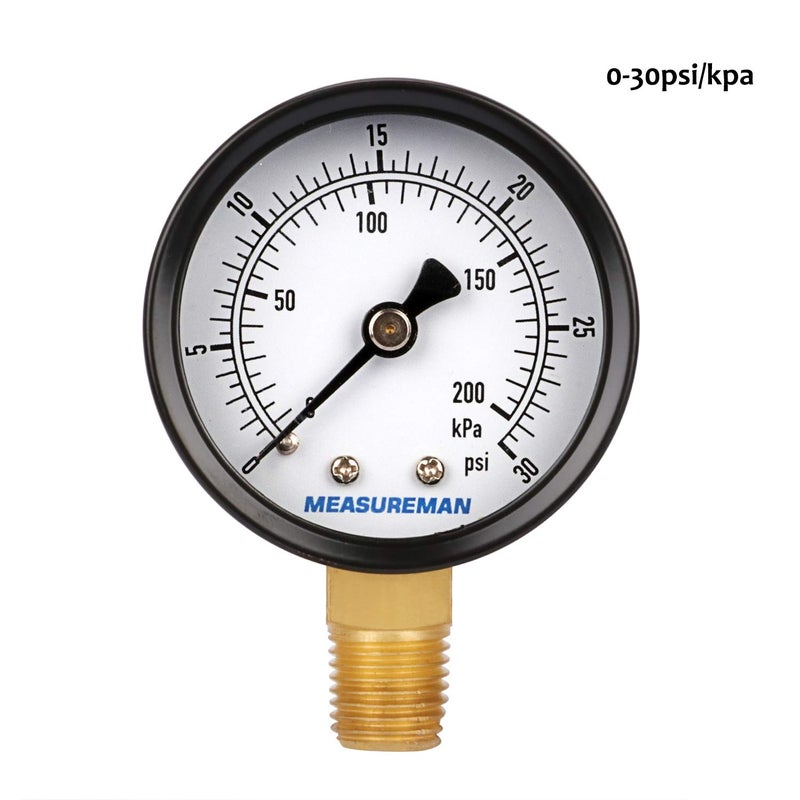 MEASUREMAN MEASUREMAN Brass Gas Pressure Test Gauge - Image 3