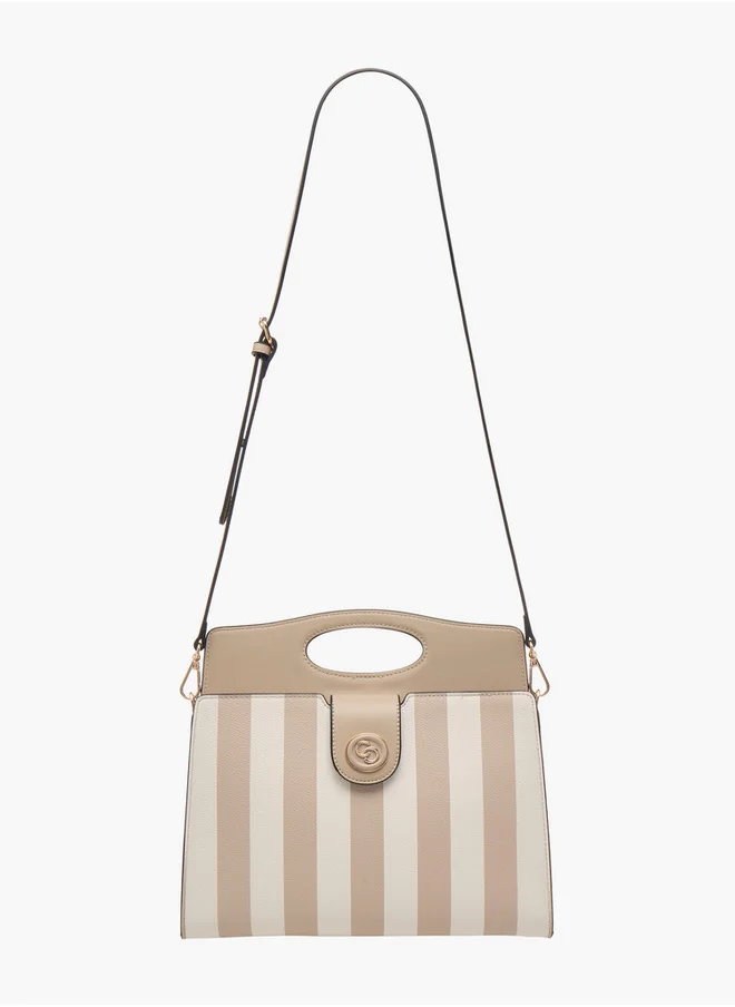سيليست Striped Crossbody Bag with Detachable Strap
