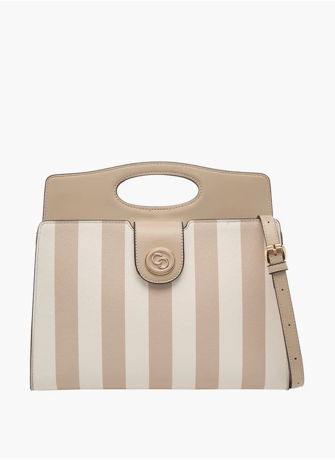 سيليست Striped Crossbody Bag with Detachable Strap