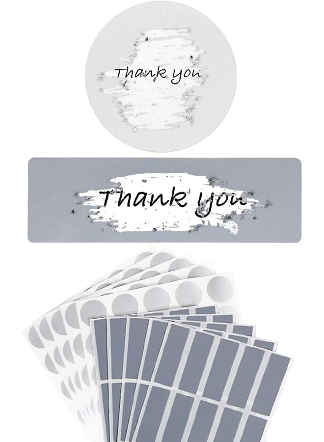 SHOWAY 10Sheet 225Pcs Scratch Off Rectangular Sticker Labels 1.9" X 0.6" Plus Round Sticker Labels 1" Self Adhesive Stickers Easy To Peel And Stick For Diy Wedding Party Games Fundraisers Promotions - Image 1