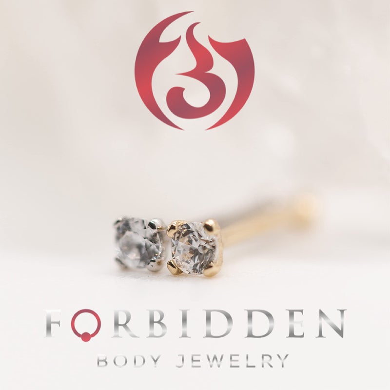 Forbidden Body Jewelry خاتم أنف من مجوهرات الجسم المحظورة من الذهب الأصفر عيار 14 قيراط، 20 جرام، قرص صلب 6 مم، ماسة زائفة 2 مم، آمن للبشرة وغير مسبب للتهيج، للنساء والرجال - Image 5