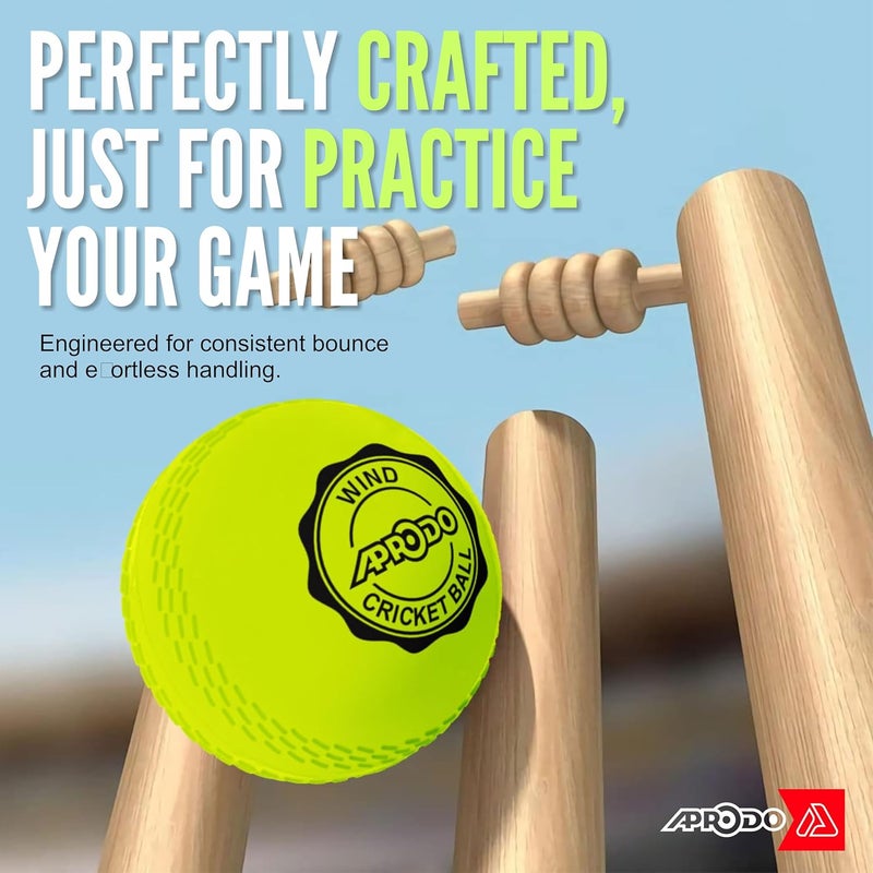Aprodo Wind Cricket Balls Soft PVC Light Weight Durable Recommended for Training Practice Coaching Indoor & Outdoor (Multi-Wind Ball- Pack 6) - Image 3