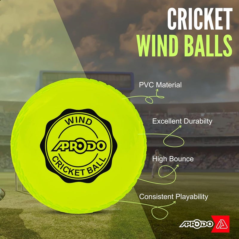 Aprodo Wind Cricket Balls Soft PVC Light Weight Durable Recommended for Training Practice Coaching Indoor & Outdoor (Multi-Wind Ball- Pack 6) - Image 4