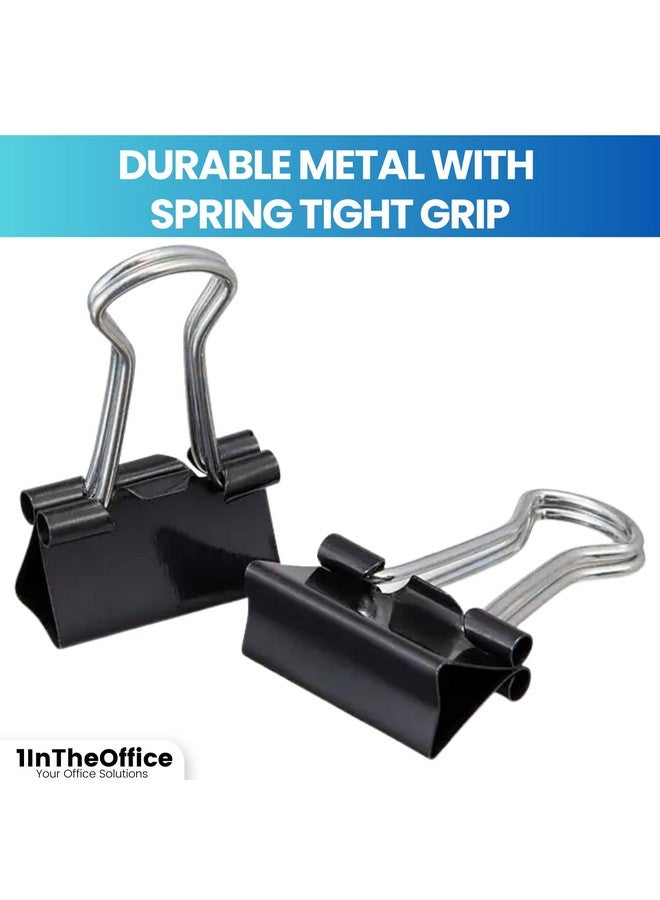 1InTheOffice Mini Binder Clips, Paper Clamp, Metal Binder Clips, Document Binder Clip, Black, 0.6", (144 Pack) - Image 4