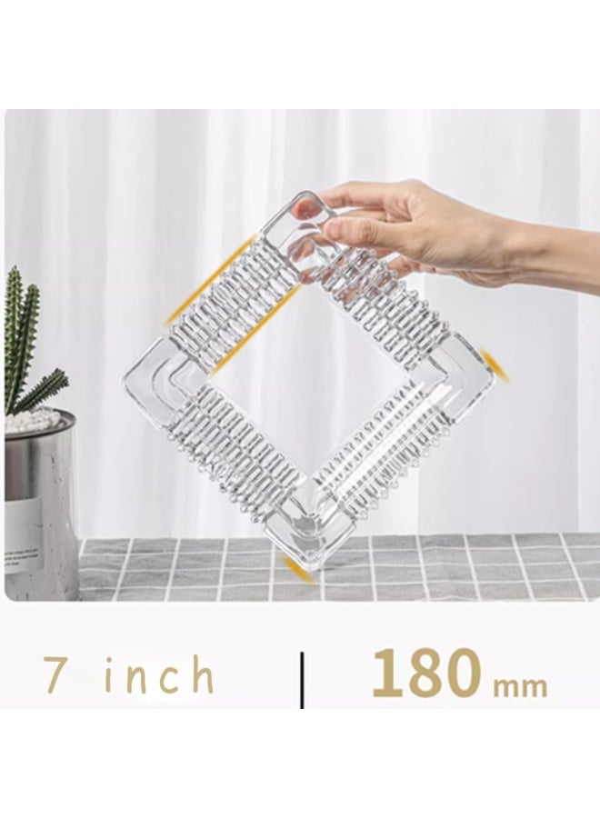 MOMENT Square Glass Ashtray – Crystal Clear Ribbed Design, Heavy Duty Ashtray for Home, Office & Outdoor Use (15x15cm) - Image 4