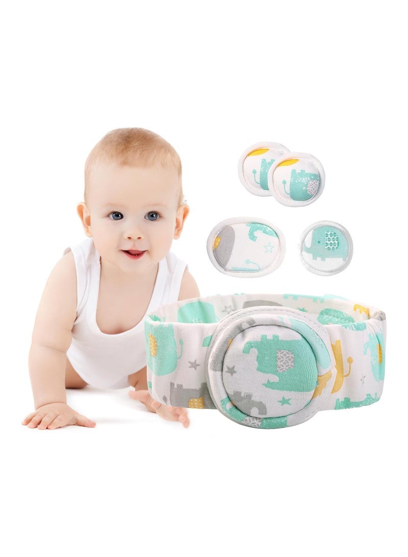 Captaintech Belt for Baby, Umbilical Hernia Belt with Convex Covered Compression Pads, Breathable Baby Belly Band, Adjustable Newborn Belly Support Band Wrap with 4 Hernia Packs, for Babies Under 6.5kg - Image 1