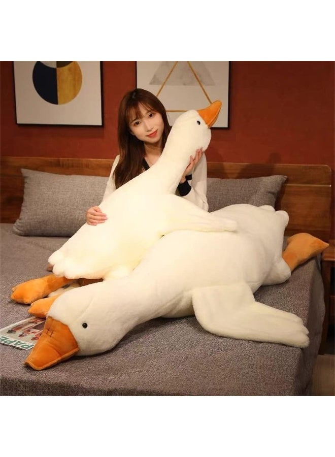 TEOWOO Giant White Duck Plush Stuffed Pillow Soft Touch Long Teddy Bear Toy for Kids Sleeping and Hugging Doll, Hugger for Bed, Sofa and Floor (White, 1.30m) - Image 2