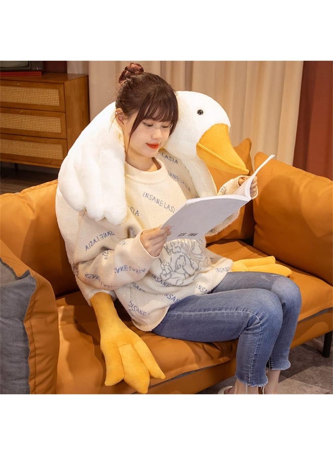 TEOWOO Giant White Duck Plush Stuffed Pillow Soft Touch Long Teddy Bear Toy for Kids Sleeping and Hugging Doll, Hugger for Bed, Sofa and Floor (White, 1.30m) - Image 3
