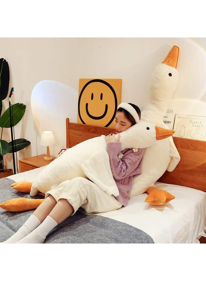 TEOWOO Giant White Duck Plush Stuffed Pillow Soft Touch Long Teddy Bear Toy for Kids Sleeping and Hugging Doll, Hugger for Bed, Sofa and Floor (White, 1.30m) - Image 4