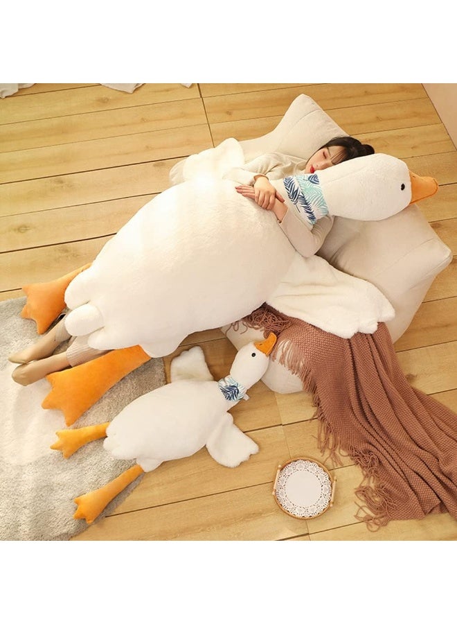 TEOWOO Giant White Duck Plush Stuffed Pillow Soft Touch Long Teddy Bear Toy for Kids Sleeping and Hugging Doll, Hugger for Bed, Sofa and Floor (White, 1.30m) - Image 5