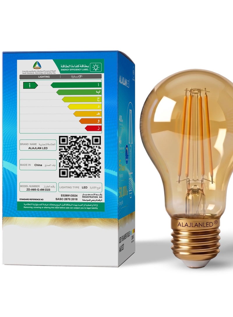 ALAJLAN LED LED Bulb E27 4W Warm White 2300K CRI 90 A60 Energy Saving Light for Home Office Everyday Use - Image 5