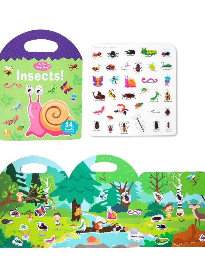 كابتن تيك Reusable Sticker Books for Kids New Learning Stickers Toys Journal Paper Scrapbooking Stationery - Image 3