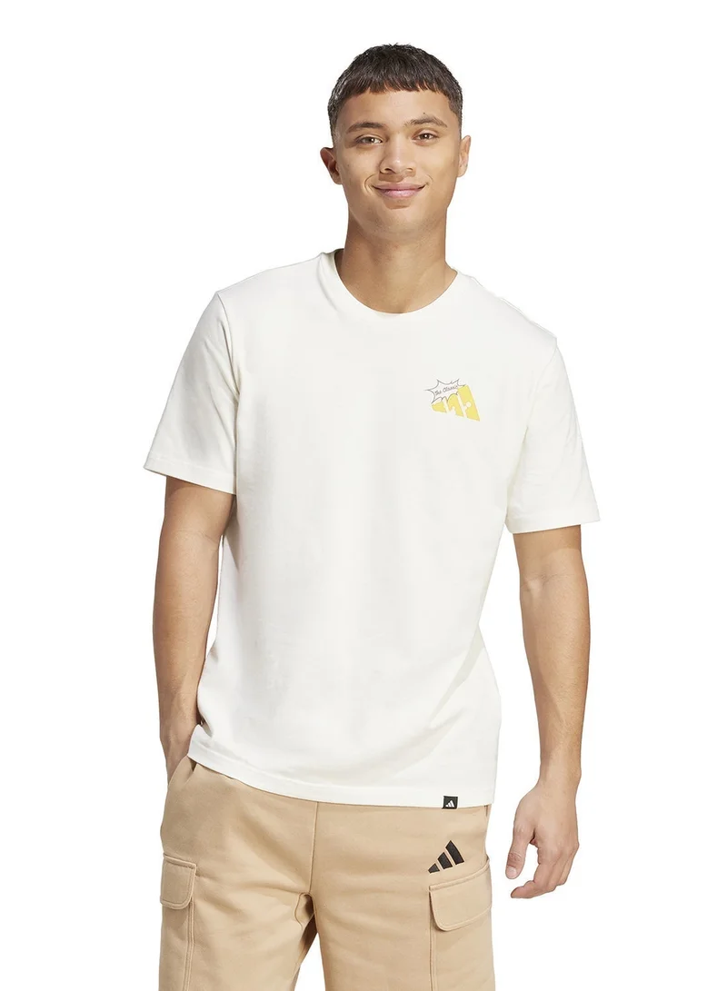 اديداس تيشيرت بطبعة جبنة مشوية
