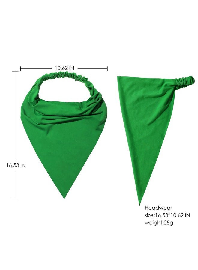 Vercret 6 Pack Hair Scarf Headband for Women - Elastic Hair Kerchief Large Boho Triangle Bandana Head Scarf with Clips Non Slip Solid Color Headbands Hair Scarves for Teen Girls - Image 5