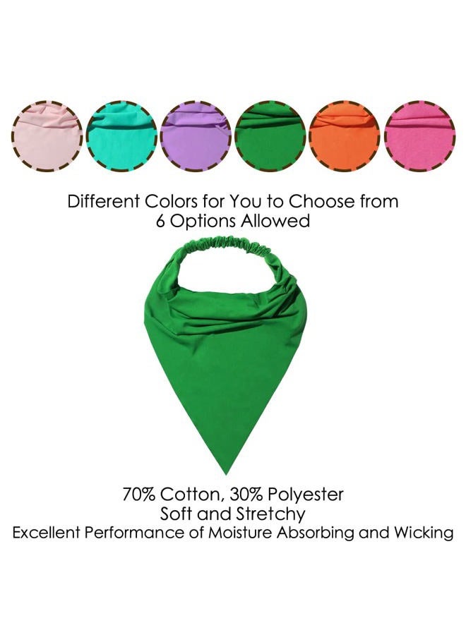 Vercret 6 Pack Hair Scarf Headband for Women - Elastic Hair Kerchief Large Boho Triangle Bandana Head Scarf with Clips Non Slip Solid Color Headbands Hair Scarves for Teen Girls - Image 4