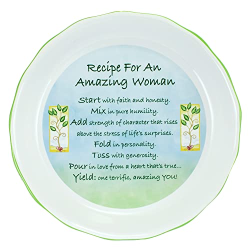Abbey + CA Gift Abbey Gift Abbey & CA Gift Amazing Woman Pie Plate, 10.5", Green - Image 1