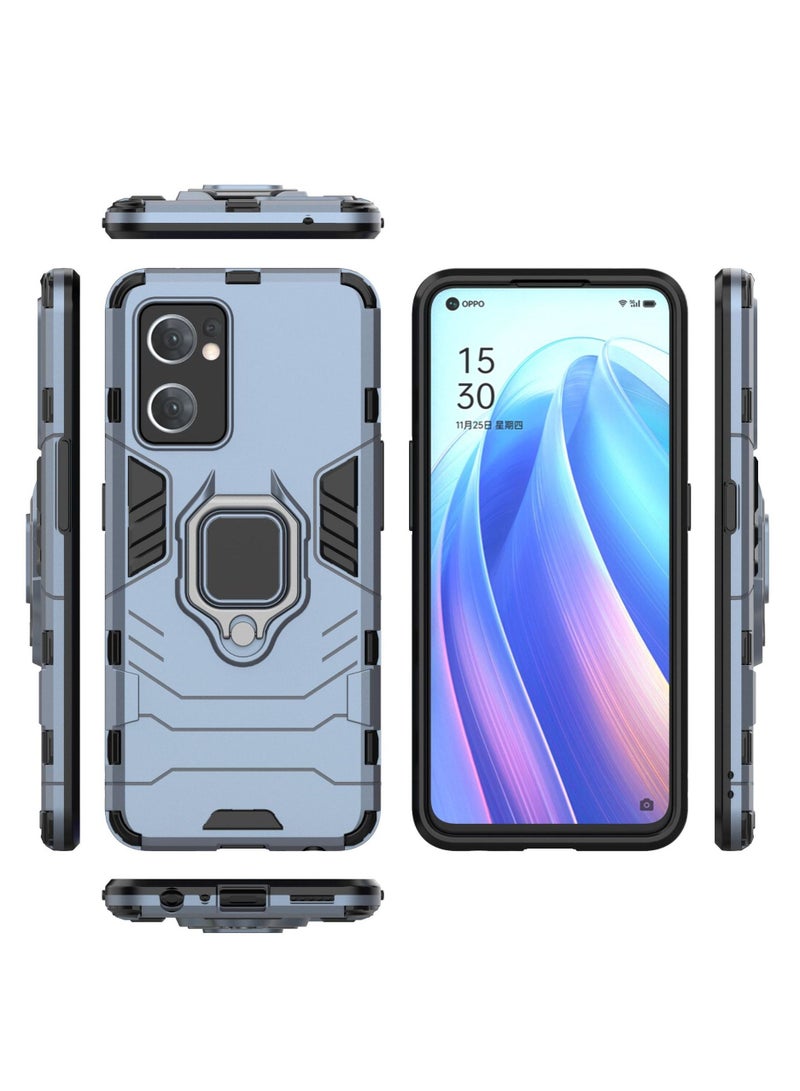 Blue protective cover with ring bracket For Oppo - Image 2