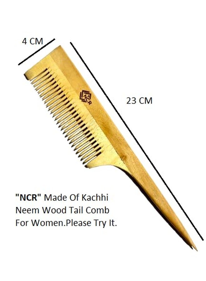NCR "NCR" Natural 100% Kacchi Neem Wooden Comb,All hair Type (Hero & Tail) Comb For Enhances blood circulation in the scalp, reducing hair fall. - Image 4