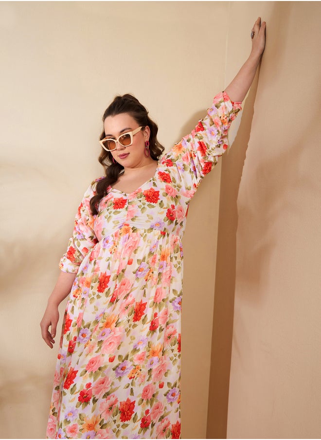 SASSAFRAS Floral Print Midi Dress  - Image 2