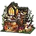 ISSEVE DIY Miniature House Kit Tiny House Dollhouse Kit for Adults Mini House Building Kits Miniature Kit Adult Craft Diorama Kit Home Bookshelf Decoration Gifts for Birthday Magic Castle - Image 2