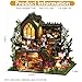 ISSEVE DIY Miniature House Kit Tiny House Dollhouse Kit for Adults Mini House Building Kits Miniature Kit Adult Craft Diorama Kit Home Bookshelf Decoration Gifts for Birthday Magic Castle - Image 4