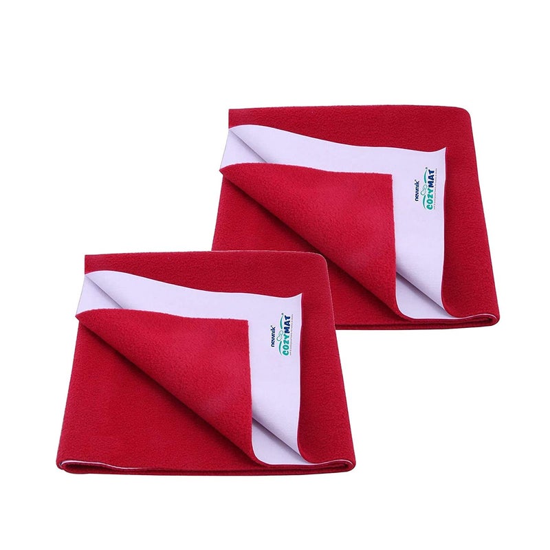 Newnik Quick Waterproof Dry Sheet Medium Combo Pack of 2 Maroon (Each Size : 70 cm x 100 cm) - Image 1