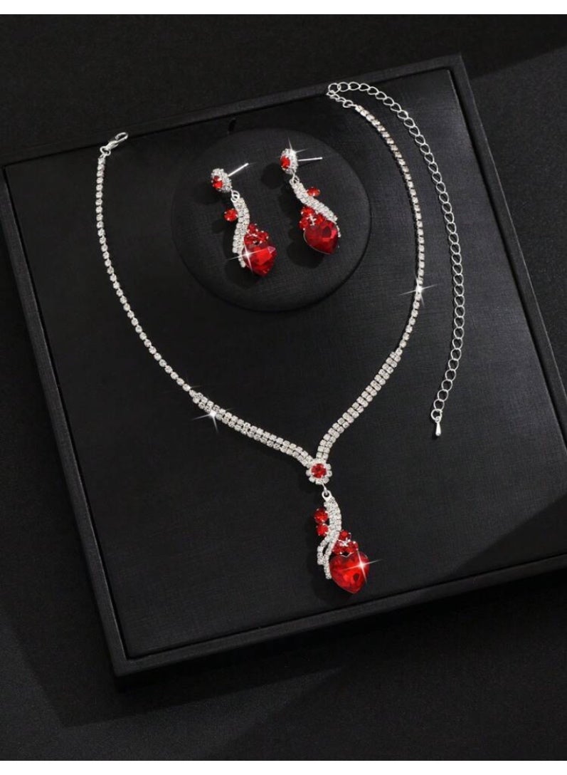 JewelryPalace Amazing Trendy Women's Zirconia Necklace And Earrings Jewellery Set  - Image 3