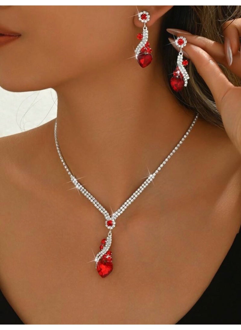 JewelryPalace Amazing Trendy Women's Zirconia Necklace And Earrings Jewellery Set  - Image 1
