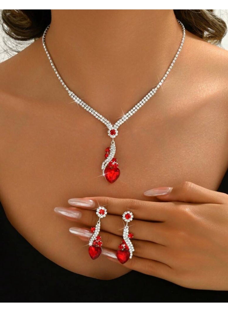 JewelryPalace Amazing Trendy Women's Zirconia Necklace And Earrings Jewellery Set  - Image 2